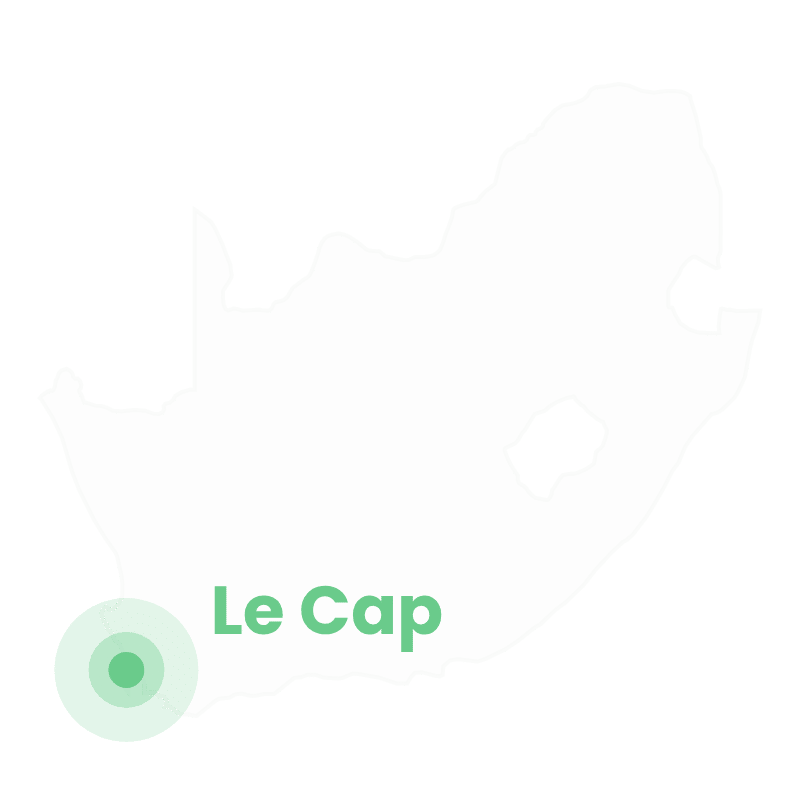 Carte de l'Afrique du Sud, localisation du Cap